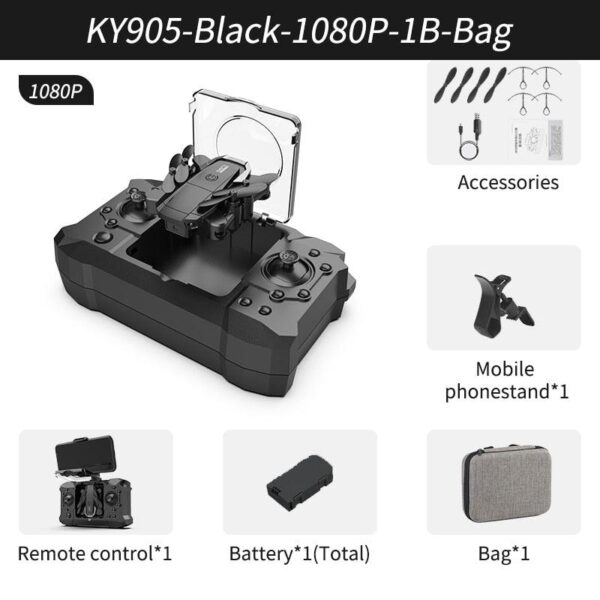 QJ KY905 Mini Drone - Profesional 4K Camera Wifi FPV Foldable Dron Quadcopter One-Key Return 360 Rolling RC Helicopter Kid Toys 16 QJ KY905 Mini Drone - Profesional 4K Camera Wifi FPV Foldable Dron Quadcopter One-Key Return 360 Rolling RC Helicopter Kid Toys - صورة QJ KY905 Mini Drone - Profesional 4K Camera Wifi FPV Foldable Dron Quadcopter One-Key Return 360 Rolling RC Helicopter Kid Toys - صورة 16