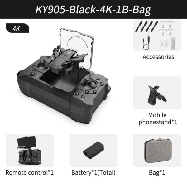 QJ KY905 Mini Drone - Profesional 4K Camera Wifi FPV Foldable Dron Quadcopter One-Key Return 360 Rolling RC Helicopter Kid Toys 5 QJ KY905 Mini Drone - Profesional 4K Camera Wifi FPV Foldable Dron Quadcopter One-Key Return 360 Rolling RC Helicopter Kid Toys - صورة QJ KY905 Mini Drone - Profesional 4K Camera Wifi FPV Foldable Dron Quadcopter One-Key Return 360 Rolling RC Helicopter Kid Toys - صورة 5