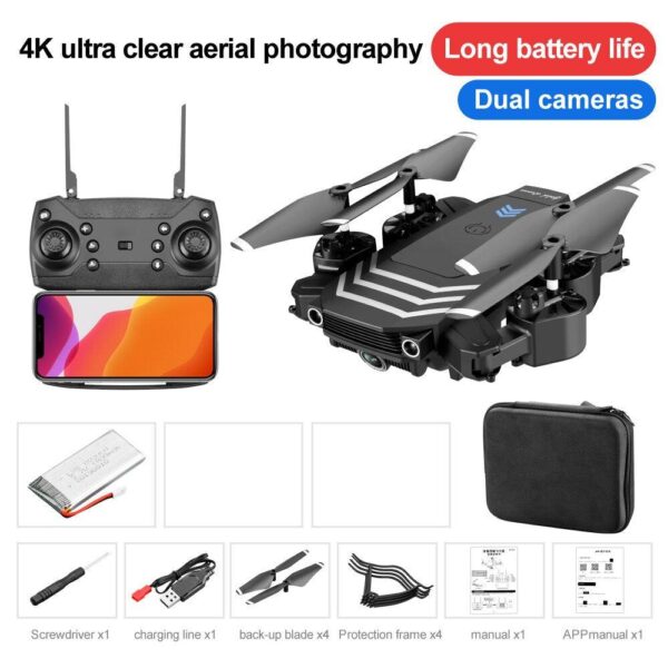 QJ LS11 Pro Drone - 4K HD Camera WIFI FPV Altitude Hold Mode One Key Return Foldable Quadcopter RC Helicopter Gifts for Children 13 QJ LS11 Pro Drone - 4K HD Camera WIFI FPV Altitude Hold Mode One Key Return Foldable Quadcopter RC Helicopter Gifts for Children - صورة QJ LS11 Pro Drone - 4K HD Camera WIFI FPV Altitude Hold Mode One Key Return Foldable Quadcopter RC Helicopter Gifts for Children - صورة 13