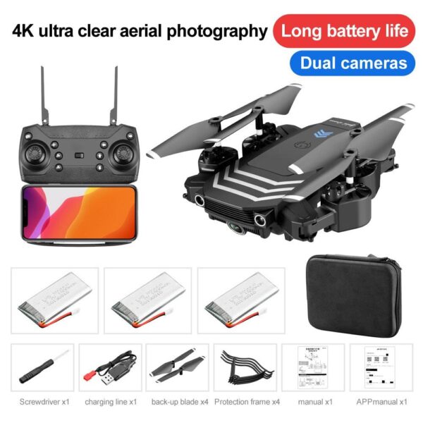 QJ LS11 Pro Drone - 4K HD Camera WIFI FPV Altitude Hold Mode One Key Return Foldable Quadcopter RC Helicopter Gifts for Children 11 QJ LS11 Pro Drone - 4K HD Camera WIFI FPV Altitude Hold Mode One Key Return Foldable Quadcopter RC Helicopter Gifts for Children - صورة QJ LS11 Pro Drone - 4K HD Camera WIFI FPV Altitude Hold Mode One Key Return Foldable Quadcopter RC Helicopter Gifts for Children - صورة 11