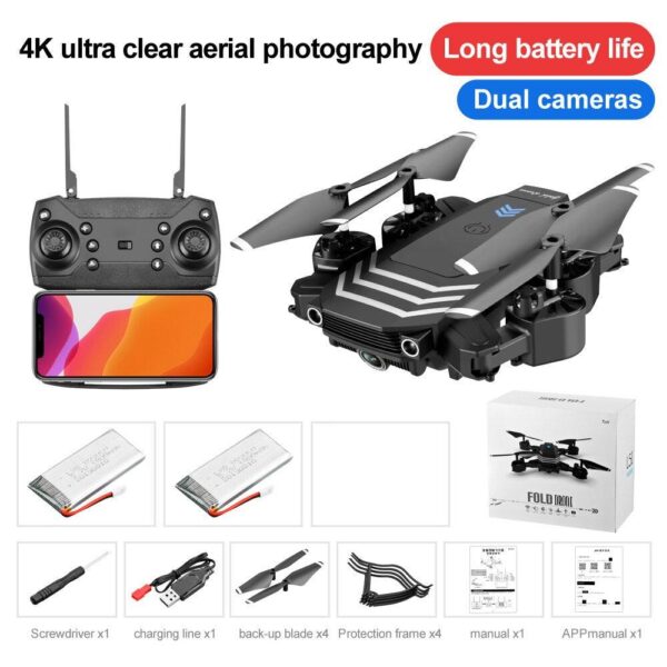 QJ LS11 Pro Drone - 4K HD Camera WIFI FPV Altitude Hold Mode One Key Return Foldable Quadcopter RC Helicopter Gifts for Children 9 QJ LS11 Pro Drone - 4K HD Camera WIFI FPV Altitude Hold Mode One Key Return Foldable Quadcopter RC Helicopter Gifts for Children - صورة QJ LS11 Pro Drone - 4K HD Camera WIFI FPV Altitude Hold Mode One Key Return Foldable Quadcopter RC Helicopter Gifts for Children - صورة 9