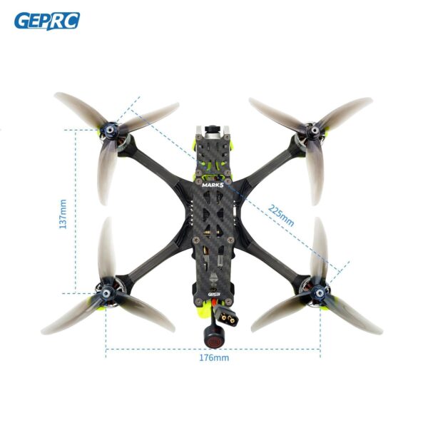 GEPRC MARK5 HD Vista Freestyle FPV Drone 4S/6S 5Inch SPEEDX2 2107.5 F722-HD-BT For RC FPV Quadcopter LongRange Freestyle Drone — изображение 4