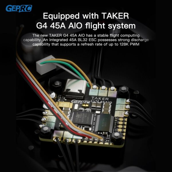 GEPRC Cinebot25 S WTFPV 2.5inch FPV Drone - G4 45A AIO FC ESC BLHeli 32Bit 45A RC 1505 4300KV Motor Racing Freestyle Quadcopter — изображение 5