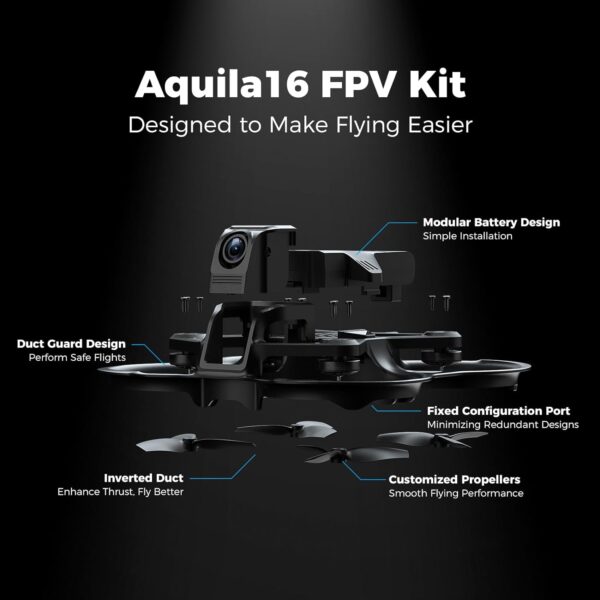 BETAFPV Aquila16 FPV Kit - 8 Minutes 200M Range Freestyle FPV Drone With VR03 FPV Goggle LiteRadio 2 SE For Beginner 12 BETAFPV Aquila16 FPV Kit - 8 Minutes 200M Range Freestyle FPV Drone With VR03 FPV Goggle LiteRadio 2 SE For Beginner - Image 12
