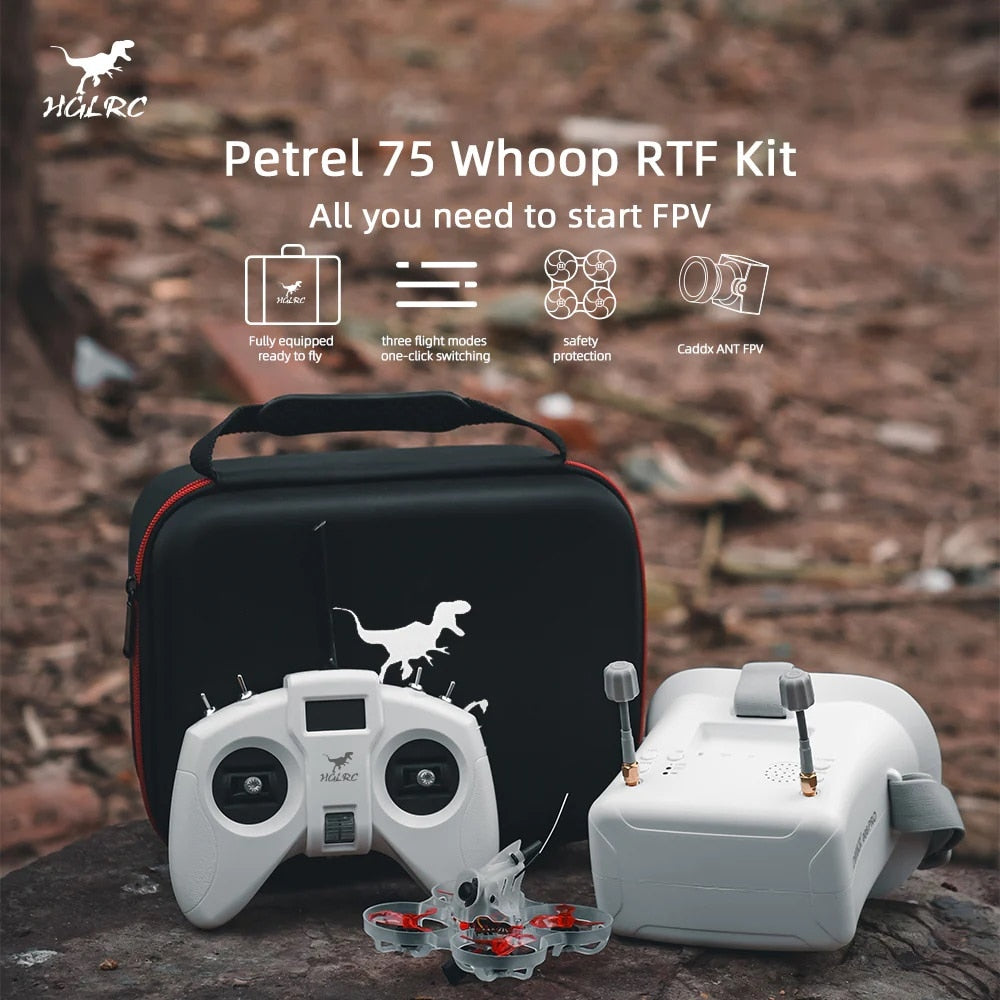 HGLRC Petrel 75 Whoop - 1S 2S FPV Drone RTF Kit For FPV beginners For RC FPV Quadcopter Racing Freestyle Indoor Fancy Flight Drone 2 HGLRC Petrel 75 Whoop - 1S 2S FPV Drone RTF Kit For FPV beginners For RC FPV Quadcopter Racing Freestyle Indoor Fancy Flight Drone - Image 2