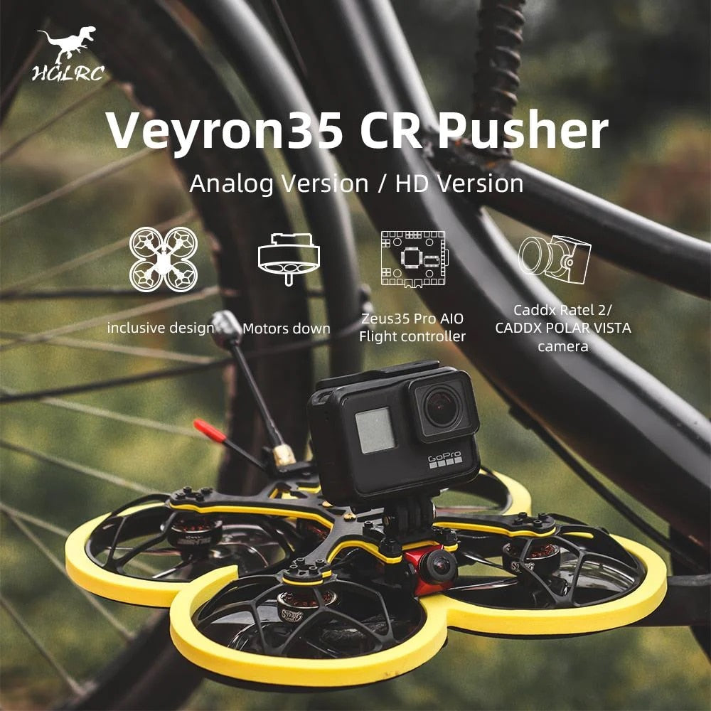 HGLRC Veyron35 - CR Pusher 3.5 Inches FPV Cinewhoop Racing Drone HD video Shooting-Analog Version For RC FPV Quadcopter Drone 2 HGLRC Veyron35 - CR Pusher 3.5 Inches FPV Cinewhoop Racing Drone HD video Shooting-Analog Version For RC FPV Quadcopter Drone - Image 2