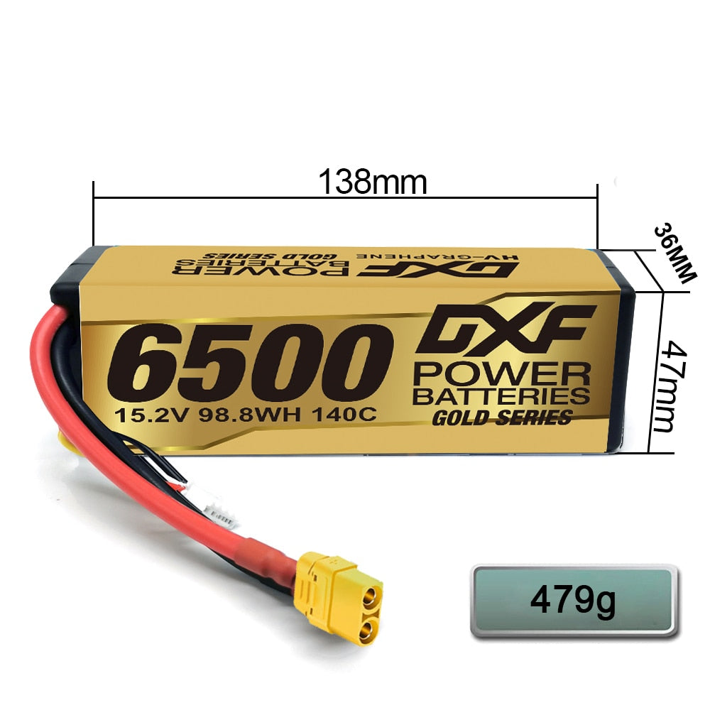 DXF 4S Lipo Battery 14.8V 15.2V 6500mAh 9200mAh - Gold Version Graphene Racing Series HardCase for RC Car BX Evader Truggy Buggy 16 DXF 4S Lipo Battery 14.8V 15.2V 6500mAh 9200mAh - Gold Version Graphene Racing Series HardCase for RC Car BX Evader Truggy Buggy — изображение 16