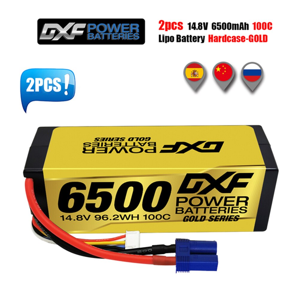 DXF 4S Lipo Battery 14.8V 15.2V 6500mAh 9200mAh - Gold Version Graphene Racing Series HardCase for RC Car BX Evader Truggy Buggy 13 DXF 4S Lipo Battery 14.8V 15.2V 6500mAh 9200mAh - Gold Version Graphene Racing Series HardCase for RC Car BX Evader Truggy Buggy — изображение 13