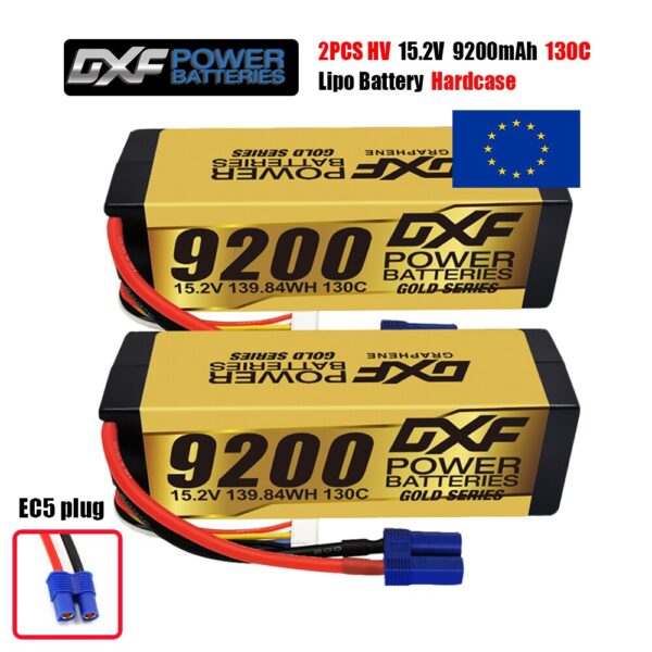 DXF 4S Lipo Battery 14.8V 15.2V 6500mAh 9200mAh - Gold Version Graphene Racing Series HardCase for RC Car BX Evader Truggy Buggy - صورة DXF 4S Lipo Battery 14.8V 15.2V 6500mAh 9200mAh - Gold Version Graphene Racing Series HardCase for RC Car BX Evader Truggy Buggy - صورة 10