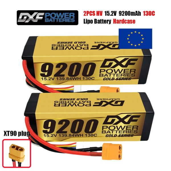 DXF 4S Lipo Battery 14.8V 15.2V 6500mAh 9200mAh - Gold Version Graphene Racing Series HardCase for RC Car BX Evader Truggy Buggy - صورة DXF 4S Lipo Battery 14.8V 15.2V 6500mAh 9200mAh - Gold Version Graphene Racing Series HardCase for RC Car BX Evader Truggy Buggy - صورة 9