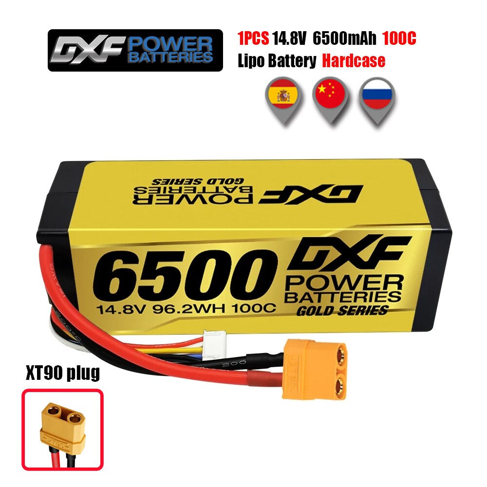 DXF 4S Lipo Battery 14.8V 15.2V 6500mAh 9200mAh - Gold Version Graphene Racing Series HardCase for RC Car BX Evader Truggy Buggy 7 DXF 4S Lipo Battery 14.8V 15.2V 6500mAh 9200mAh - Gold Version Graphene Racing Series HardCase for RC Car BX Evader Truggy Buggy — изображение 7