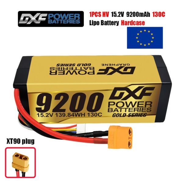 DXF 4S Lipo Battery 14.8V 15.2V 6500mAh 9200mAh - Gold Version Graphene Racing Series HardCase for RC Car BX Evader Truggy Buggy - صورة DXF 4S Lipo Battery 14.8V 15.2V 6500mAh 9200mAh - Gold Version Graphene Racing Series HardCase for RC Car BX Evader Truggy Buggy - صورة 5