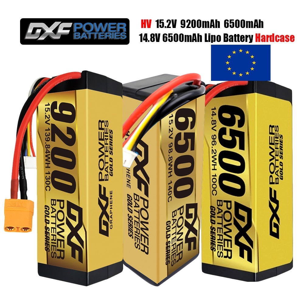 DXF 4S Lipo Battery 14.8V 15.2V 6500mAh 9200mAh - Gold Version Graphene Racing Series HardCase for RC Car BX Evader Truggy Buggy 3 DXF 4S Lipo Battery 14.8V 15.2V 6500mAh 9200mAh - Gold Version Graphene Racing Series HardCase for RC Car BX Evader Truggy Buggy — изображение 3