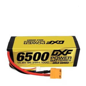 DXF 4S Lipo Battery 14.8V 15.2V 6500mAh 9200mAh - Gold Version Graphene Racing Series HardCase for RC Car BX Evader Truggy Buggy