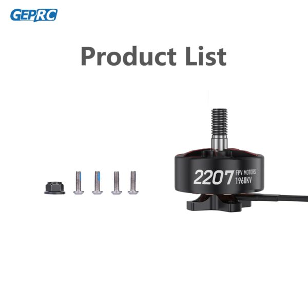 GEPRC SPEEDX2 2207 1960KV/2050KV Motor - 4-5 Inch FPV Drone 6S Brushless Motor FPV RC Multicopter Racing Drone Parts DIY PART 6 GEPRC SPEEDX2 2207 1960KV/2050KV Motor - 4-5 Inch FPV Drone 6S Brushless Motor FPV RC Multicopter Racing Drone Parts DIY PART — изображение 6