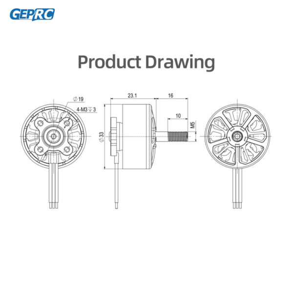 GEPRC EM2810 Motor Brushless Motor - Black with 7/8 Inch ESC 50A-60A RC FPV Racing Drone Multicopter Accessories — изображение 6