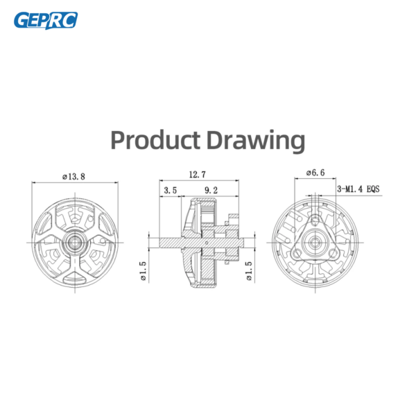 GEPRC SPEEDX2 1102 10000KV Motor - ESC 12A Brushless Motor Black with Mini 1.6 -2 Inch RC FPV Racing Drone Multicopter Accessories 6 GEPRC SPEEDX2 1102 10000KV Motor - ESC 12A Brushless Motor Black with Mini 1.6 -2 Inch RC FPV Racing Drone Multicopter Accessories — изображение 6