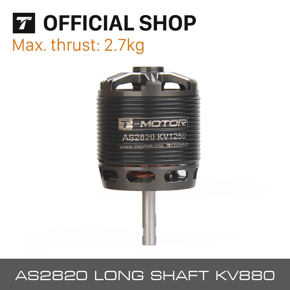 T-motor AS2820 Long Shaft Brushless Motor - KV880 KV1050 KV1250 2.8KG Thrust specially designed for 20-30E 3D and F3A 2 T-motor AS2820 Long Shaft Brushless Motor - KV880 KV1050 KV1250 2.8KG Thrust specially designed for 20-30E 3D and F3A — изображение 2
