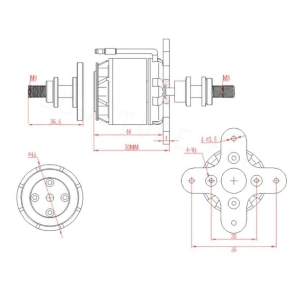 1/2/4PCS EMAX GT Series GT3520-05 925KV Outrunner Brushless Motor for RC Airplanes Aircraft - Image 5
