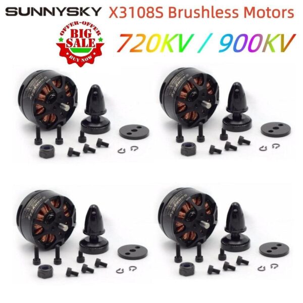 1/2/4PCS SUNNYSKY X3108S 720KV 900KV 325W Outrunner Brushless Motor Efficient Shaft Disk Motor for Multi-rotor Quad-copter - Image 3