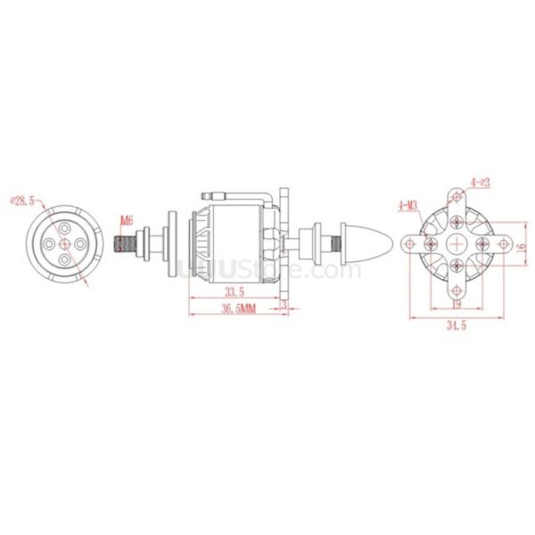 EMAX GT2215 GT2215/09 brushless motor - airplane 905kv 1100kv 1180kv outrunner GT 4mm shaft 2-3s 28.5mm for RC plnae Fpv Drone 4 EMAX GT2215 GT2215/09 brushless motor - airplane 905kv 1100kv 1180kv outrunner GT 4mm shaft 2-3s 28.5mm for RC plnae Fpv Drone - Image 4