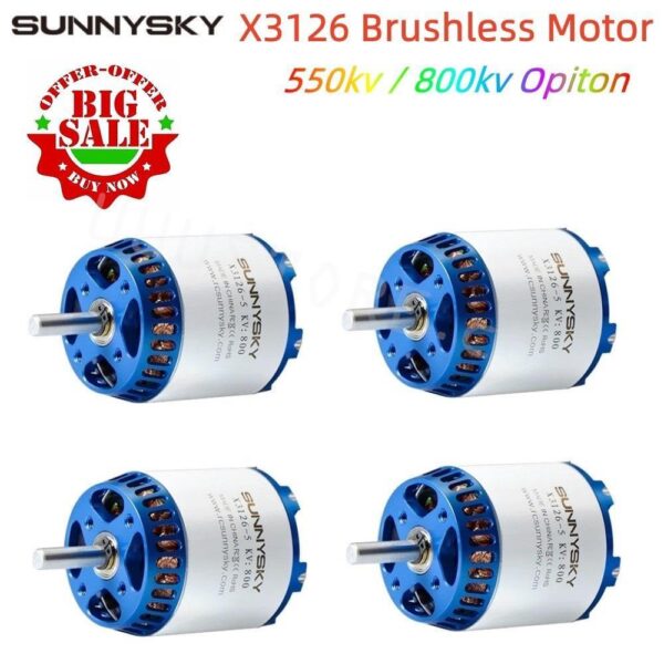 1/2PCS SunnySky X3126 30E Fixed Wing 3D 3A Ultimate Power Motor 550kv 800kv Drone Frame Brushless Motor For Rc Fixed Wing Drone - Image 4