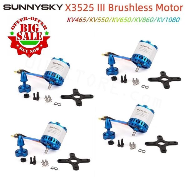 1/2/4PCS Original SUNNYSKY X3525 III KV465 KV550 KV650 KV860 KV1080 Brushless Motor for RC FPV Drone UAV Model Airplane - Image 3