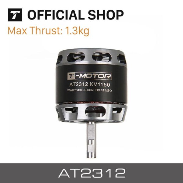 T-MOTOR AT2312 Long Shaft KV1150 1400KV brushless motor Max Thrust 1.3KG for fixed wing rc drone - Image 4