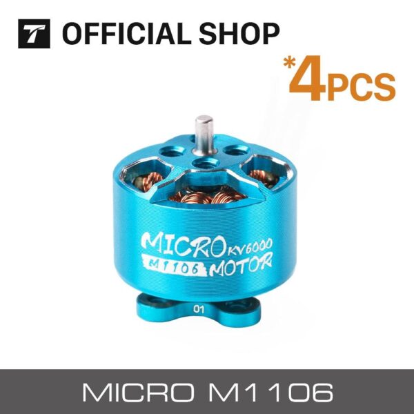 4PCS T-motor MICRO M1106 KV6000 6000KV Brushless Outrunner Motor Freestyle For FPV RC 90mm 110mm Drone 3 4PCS T-motor MICRO M1106 KV6000 6000KV Brushless Outrunner Motor Freestyle For FPV RC 90mm 110mm Drone - صورة 4PCS T-motor MICRO M1106 KV6000 6000KV Brushless Outrunner Motor Freestyle For FPV RC 90mm 110mm Drone - صورة 3