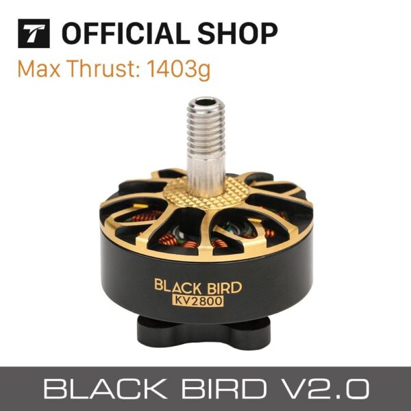 T-motor BLACK BIRD V2.0 Brushless Motor KV1950 KV2800 FPV Champion Co-brand for FPV Freestyle version Competition Racing Drone - Image 3