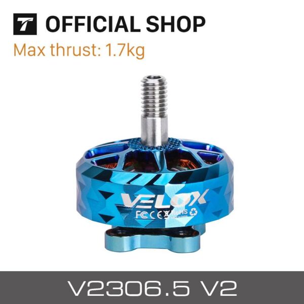 T-motor VELOX V2306.5 V2 KV1950 6S KV2550 4-5S VELOCE SERIES FPV Outrunner Burhsless Motor For Freestyle Version — изображение 3
