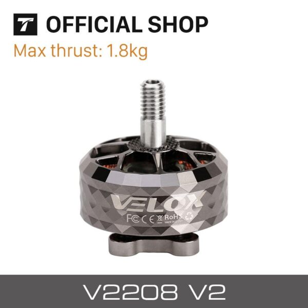 T-motor VELOX V2208 V2 KV1750 KV1950 KV2450 1.8KG Thrust VELOCE Series Brushless Outrunner Motor For RC FPV Racing Drone Quadcopter Frame 3 T-motor VELOX V2208 V2 KV1750 KV1950 KV2450 1.8KG Thrust VELOCE Series Brushless Outrunner Motor For RC FPV Racing Drone Quadcopter Frame — изображение 3
