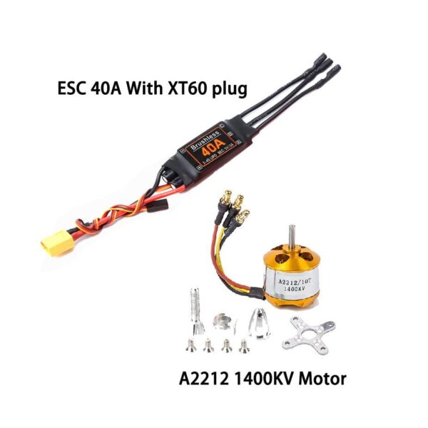 Brushless Motor A2212 2212 1000KV/1400KV/2200KV 40A ESC 6035/8060/1060 Propeller SG90 9G Servo for RC Fixed Wing aircraft 22 Brushless Motor A2212 2212 1000KV/1400KV/2200KV 40A ESC 6035/8060/1060 Propeller SG90 9G Servo for RC Fixed Wing aircraft - Image 22