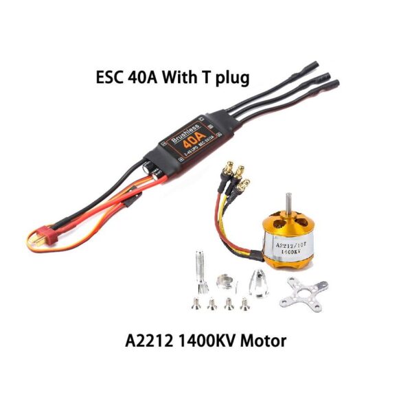 Brushless Motor A2212 2212 1000KV/1400KV/2200KV 40A ESC 6035/8060/1060 Propeller SG90 9G Servo for RC Fixed Wing aircraft 11 Brushless Motor A2212 2212 1000KV/1400KV/2200KV 40A ESC 6035/8060/1060 Propeller SG90 9G Servo for RC Fixed Wing aircraft - Image 11