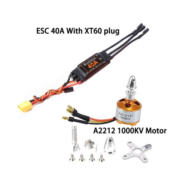 Brushless Motor A2212 2212 1000KV/1400KV/2200KV 40A ESC 6035/8060/1060 Propeller SG90 9G Servo for RC Fixed Wing aircraft 8 Brushless Motor A2212 2212 1000KV/1400KV/2200KV 40A ESC 6035/8060/1060 Propeller SG90 9G Servo for RC Fixed Wing aircraft - Image 8