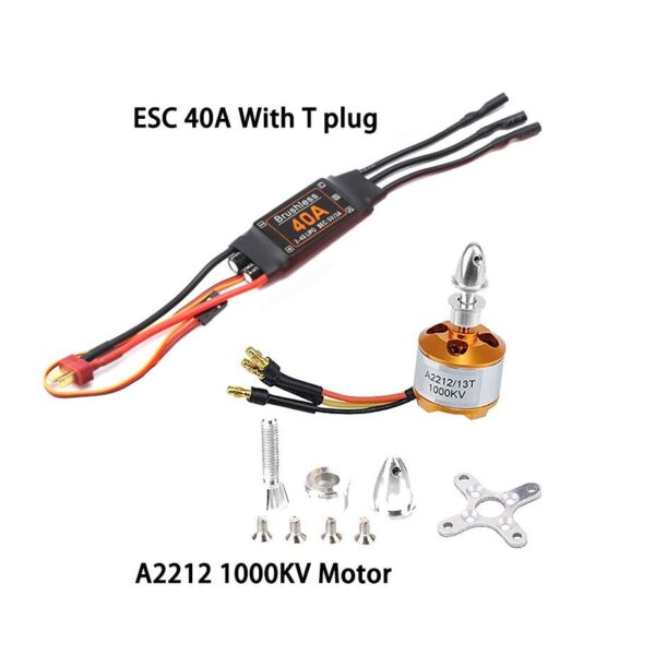 Brushless Motor A2212 2212 1000KV/1400KV/2200KV 40A ESC 6035/8060/1060 Propeller SG90 9G Servo for RC Fixed Wing aircraft 5 Brushless Motor A2212 2212 1000KV/1400KV/2200KV 40A ESC 6035/8060/1060 Propeller SG90 9G Servo for RC Fixed Wing aircraft - Image 5
