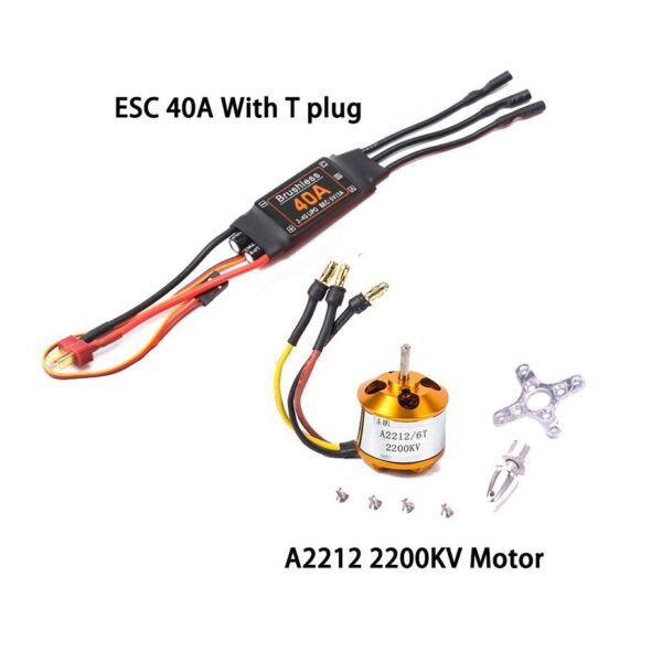 Brushless Motor A2212 2212 1000KV/1400KV/2200KV 40A ESC 6035/8060/1060 Propeller SG90 9G Servo for RC Fixed Wing aircraft 4 Brushless Motor A2212 2212 1000KV/1400KV/2200KV 40A ESC 6035/8060/1060 Propeller SG90 9G Servo for RC Fixed Wing aircraft - Image 4