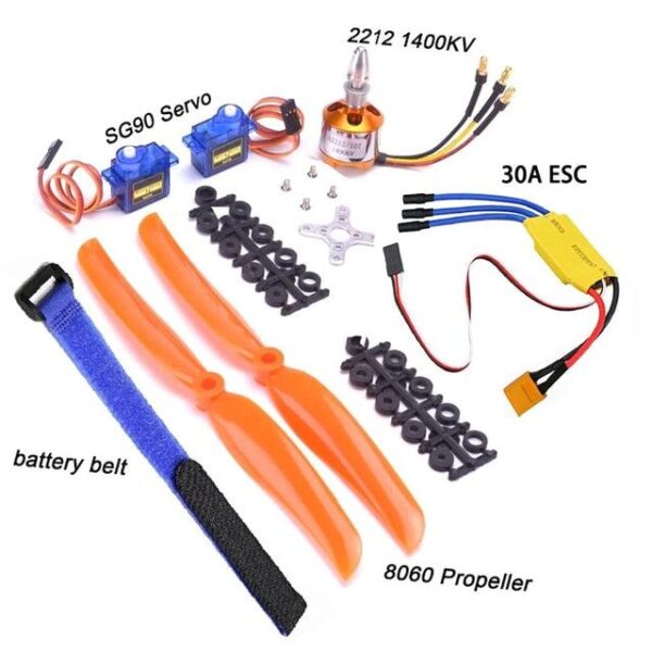 XXD A2212 2212 1400KV Brushless Motor 30A ESC Motor SG90 9G Micro Servo 8060 Propeller Set for RC Fixed Wing Plane 7 XXD A2212 2212 1400KV Brushless Motor 30A ESC Motor SG90 9G Micro Servo 8060 Propeller Set for RC Fixed Wing Plane - صورة XXD A2212 2212 1400KV Brushless Motor 30A ESC Motor SG90 9G Micro Servo 8060 Propeller Set for RC Fixed Wing Plane - صورة 7