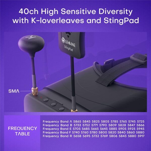 Eachine EV800DM FPV Goggle - Varifocal 5.8G 40CH Diversity FPV Goggles with HD DVR 3 Inch 900x600 Video Headset Build in Battery FPV Drone VR - Image 6