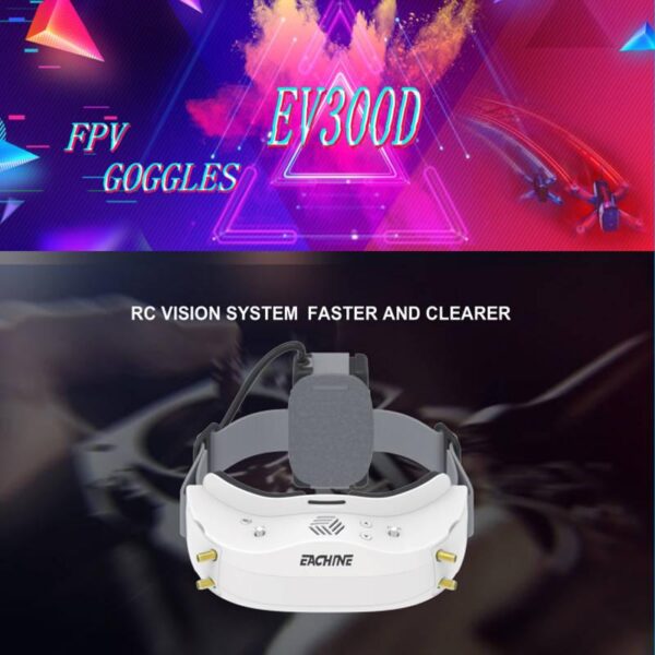 Eachine EV300D FPV Goggle - 1280*960 5.8G 72CH Dual True Diversity Compatible Built-in DVR Focal Length Adjustable For FPV Drone Rc Dron — изображение 8