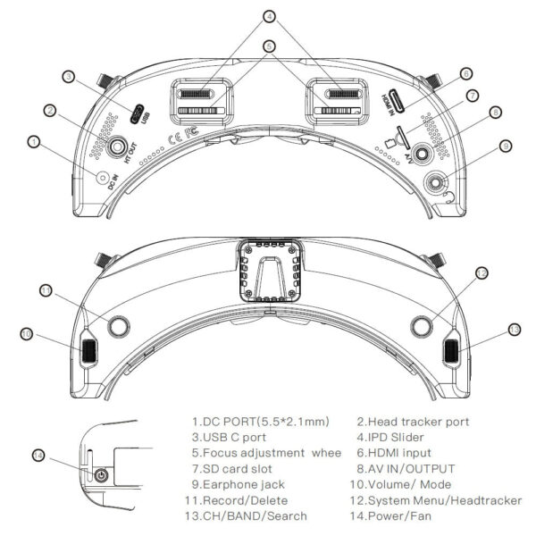SKYZONE SKY04X V2 FPV Goggles - OLED 5.8G 48CH Steadyview Receiver 1280X960 DVR FPV Goggles with Head Tracker Fan for RC Airplane Racing Drone 9 SKYZONE SKY04X V2 FPV Goggles - OLED 5.8G 48CH Steadyview Receiver 1280X960 DVR FPV Goggles with Head Tracker Fan for RC Airplane Racing Drone - صورة SKYZONE SKY04X V2 FPV Goggles - OLED 5.8G 48CH Steadyview Receiver 1280X960 DVR FPV Goggles with Head Tracker Fan for RC Airplane Racing Drone - صورة 9