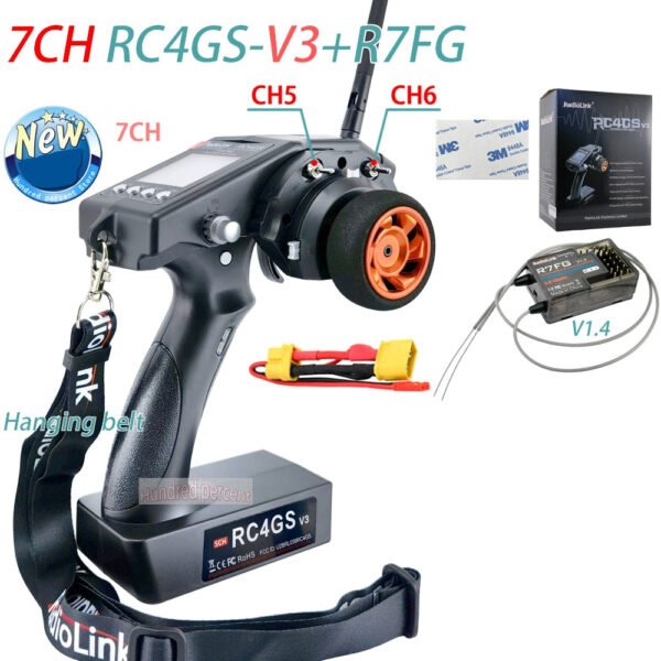 RadioLink RC4GS V3 - 2.4G 4CH 5CH 7CH 400M Distance Remote Controller Transmitter + R6Fg Gyro Inside Receiver for RC Car Boat V4V5 9 RadioLink RC4GS V3 - 2.4G 4CH 5CH 7CH 400M Distance Remote Controller Transmitter + R6Fg Gyro Inside Receiver for RC Car Boat V4V5 - Image 9