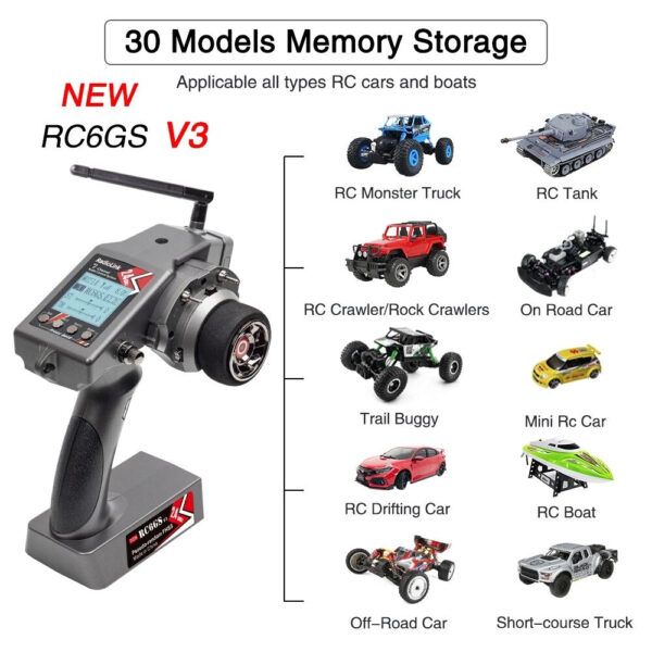 Radiolink RC6GS V3 - 2.4G 7 Channel RC Radio Transmitter and Gyro Receiver R7FG New Upgrade Remote Controller for RC Car Boat 7 Radiolink RC6GS V3 - 2.4G 7 Channel RC Radio Transmitter and Gyro Receiver R7FG New Upgrade Remote Controller for RC Car Boat - Image 7