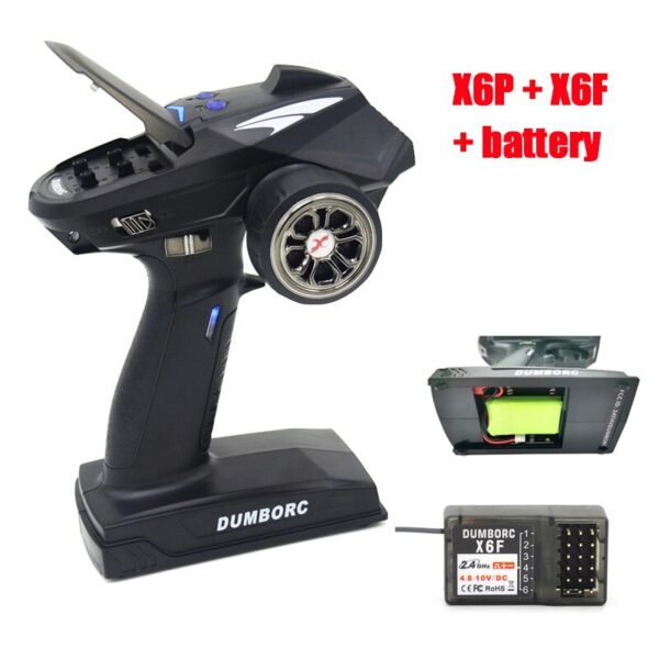 DumboRC X6 X4 X6P 2.4G 6CH Transmitter - w/ X6FG Gyro X6F Receiver Remote control for 1/10 1/8 Crawler Axial SCX10 D90 RC Car Boat - Image 8