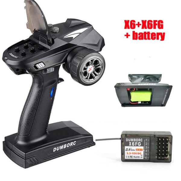 DumboRC X6 X4 X6P 2.4G 6CH Transmitter - w/ X6FG Gyro X6F Receiver Remote control for 1/10 1/8 Crawler Axial SCX10 D90 RC Car Boat - Image 7