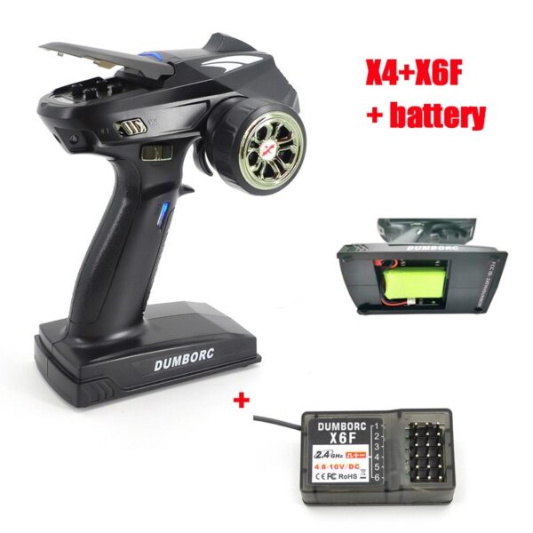 DumboRC X6 X4 X6P 2.4G 6CH Transmitter - w/ X6FG Gyro X6F Receiver Remote control for 1/10 1/8 Crawler Axial SCX10 D90 RC Car Boat - Image 6