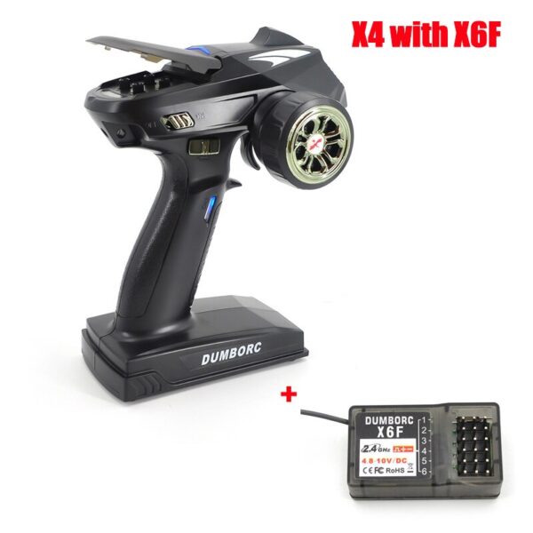 DumboRC X6 X4 X6P 2.4G 6CH Transmitter - w/ X6FG Gyro X6F Receiver Remote control for 1/10 1/8 Crawler Axial SCX10 D90 RC Car Boat - Image 4