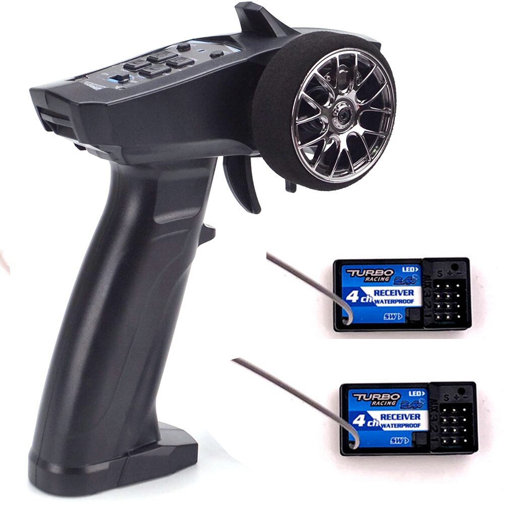 Flyhike 91803G-VT - Turbo Racing Radio Transmitter Remote Controller RC 2.4GHz 4CH Remote Controller with 4CH Receiver for RC Car Boat 1 Flyhike 91803G-VT - Turbo Racing Radio Transmitter Remote Controller RC 2.4GHz 4CH Remote Controller with 4CH Receiver for RC Car Boat