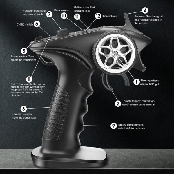 TX4 2.4GHz 4CH Radio System Transmitter Controller Remote Control w/ Receiver For RC Car Boat - Image 7