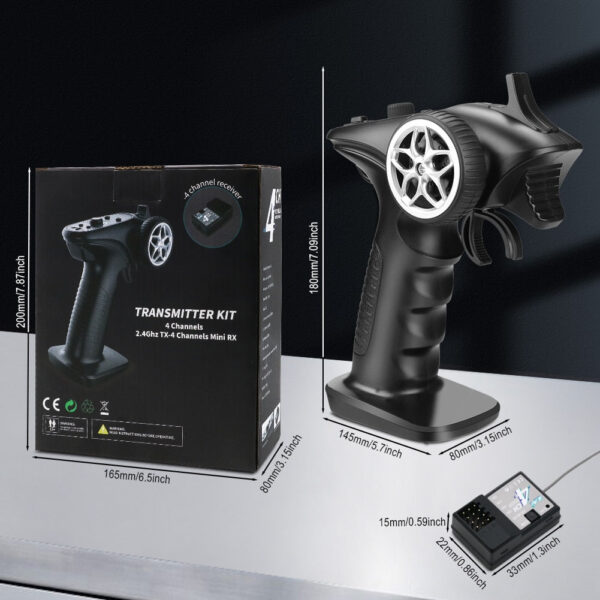 TX4 2.4GHz 4CH Radio System Transmitter Controller Remote Control w/ Receiver For RC Car Boat - Image 6